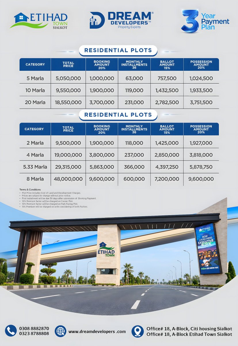 Qaiser_108's tweet photo. Plan Your Dream Plot at Etihad Town Sialkot! 

Turn your investment dreams into reality with an easy 3-year payment plan for Residential &amp; Commercial Plots

📍 Visit Dream Developers Office No.18
📞 0308-8882870

#EtihadTownSialkot #DreamDevelopers #CitiStone #SialkotRealEstate https://t.co/Ttc4pck5tn