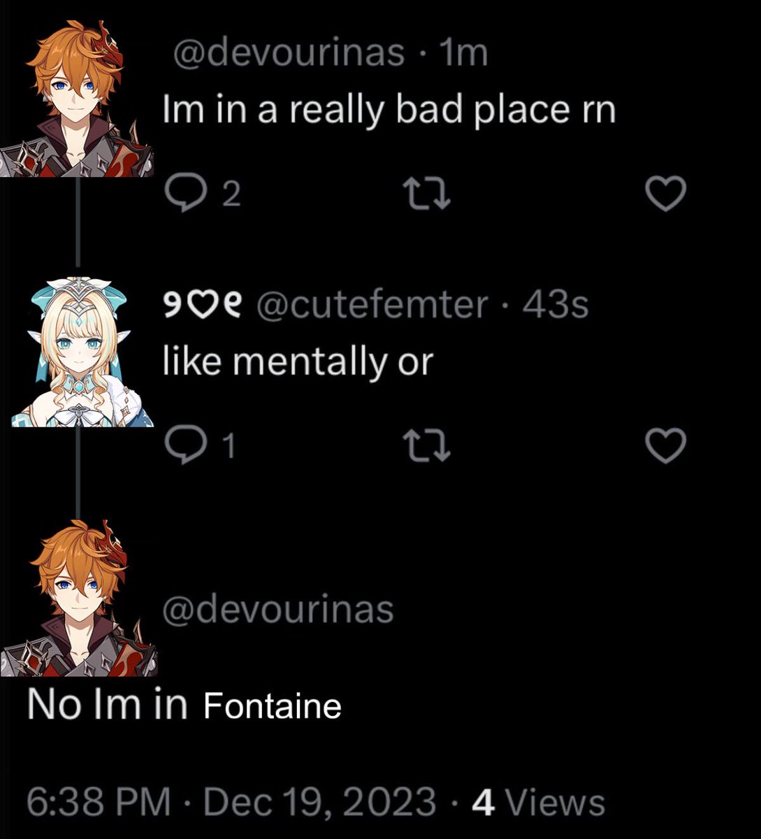 INDOITADORI's tweet photo. Sorry guys I’ll go back to JJK posting on main after this one but I need to get my faetui work-siblings agenda out of the way first
#Vesna #Childe https://t.co/Q2bf2Foh3M