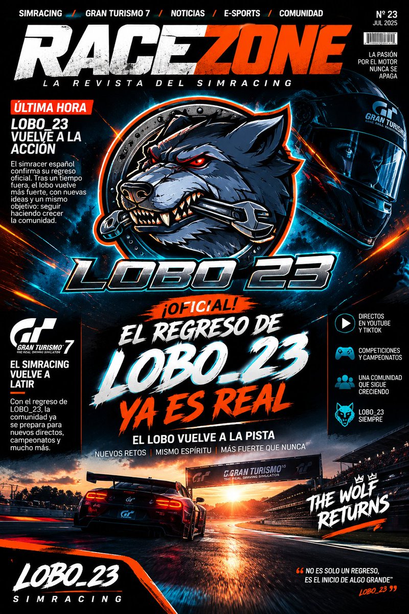 Tururu233's tweet photo. El simulador está listo.
Los motores están encendidos.
Y el rugido vuelve a escucharse. 🏁⚡
Esto no es un teaser.
Es el regreso.
🐺 THE WOLF RETURNS.
Prepárate, porque lo que viene… acaba de empezar. 👀🔥
#LOBO23 #TheWolfReturns #SimRacing #GT7 #GranTurismo7 #Gaming https://t.co/y94gycQQ5N