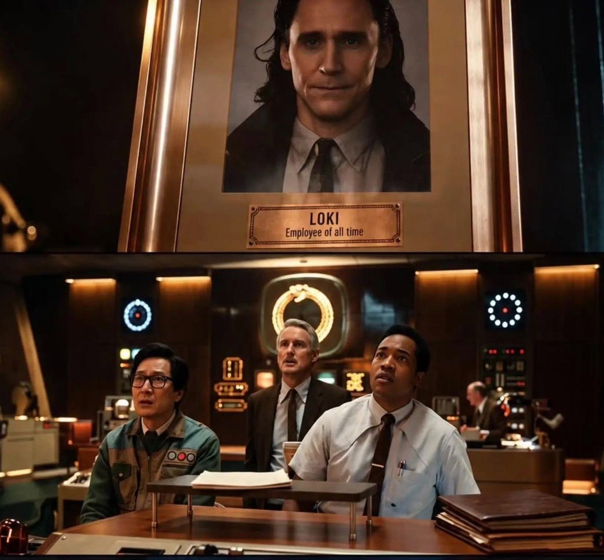 goldrushreid's tweet photo. i genuinely cannot believe we saw the tva crew on the big screen in the year 2026

loki employee of all time 😭😭 in my lokius feels https://t.co/ZLNYUqZDbF