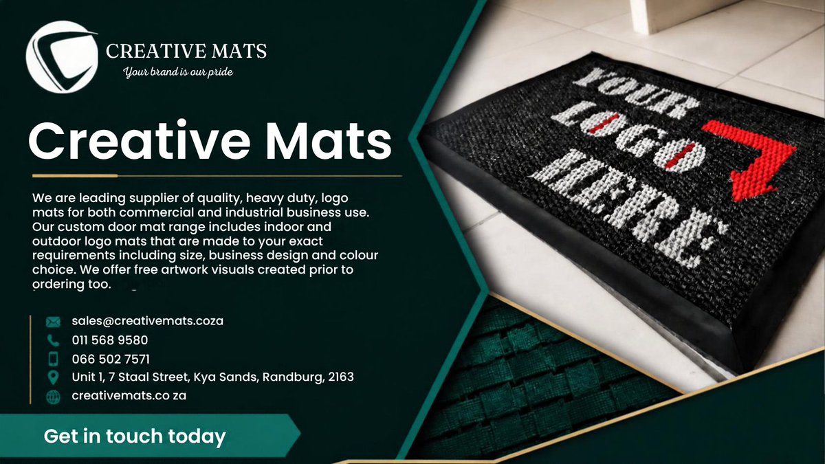 CreativeMats's tweet photo. Make a great first impression from the moment customers walk through your door!
Our Custom Logo Mats are designed to showcase your company logo, brand colours and message
#CustomLogoMats #BrandedMats #LogoMats #CreativeMats # https://t.co/xPSx7vkbb3 https://t.co/2CG4AjHe8K
