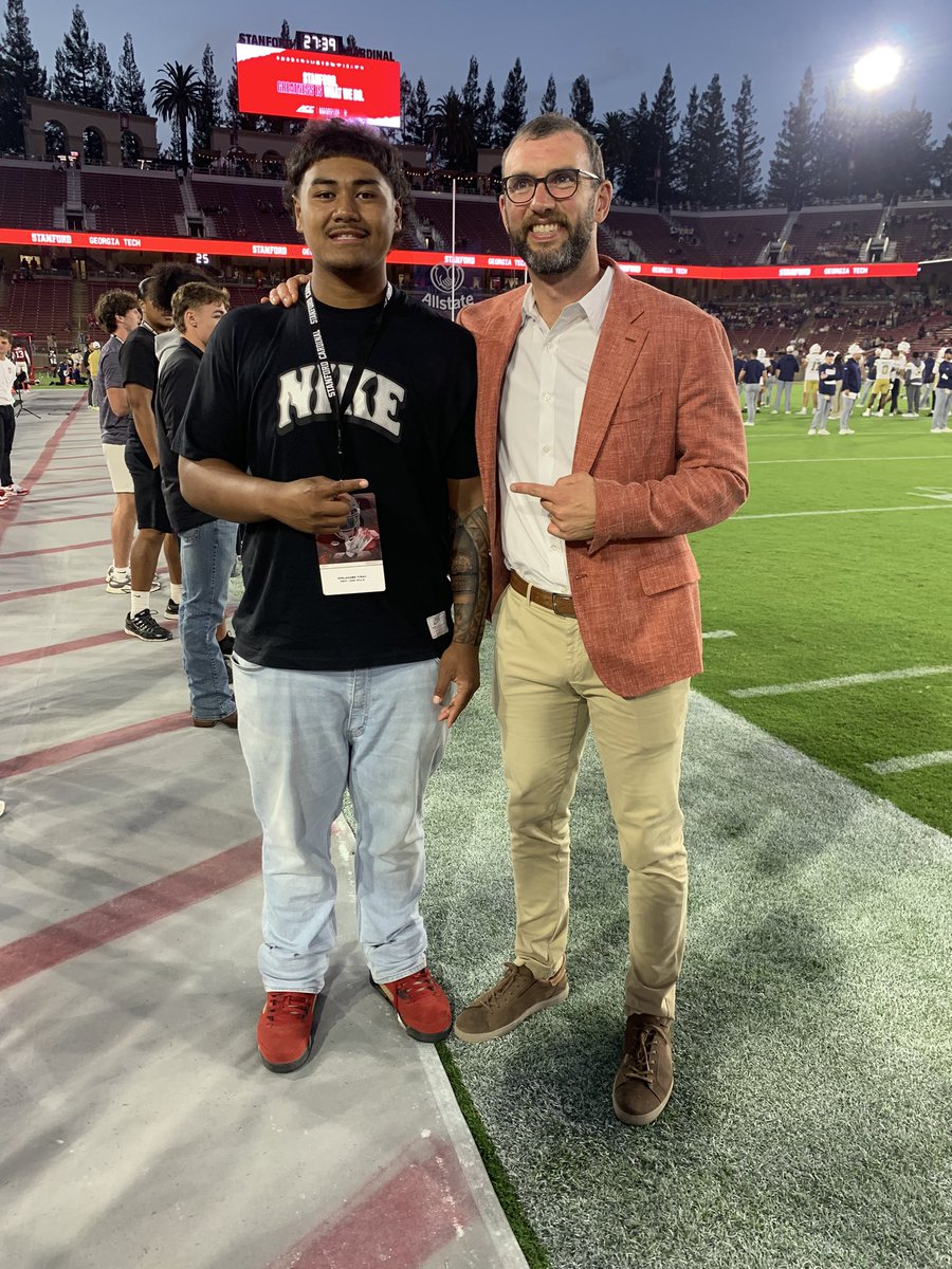 theehamee's tweet photo. Thanks to @StanfordFball and coaches for the amazing hospitality and experience! #LINEWINS @NickMonica63 @coachmetty @GregBiggins @BrandonHuffman @BlairAngulo https://t.co/I8Z9amQm6m