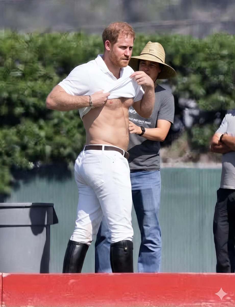 dorawhite47's tweet photo. Prince Harry goes semi shirtless to cool down at his latest polo match.... https://t.co/h9E367sTT0