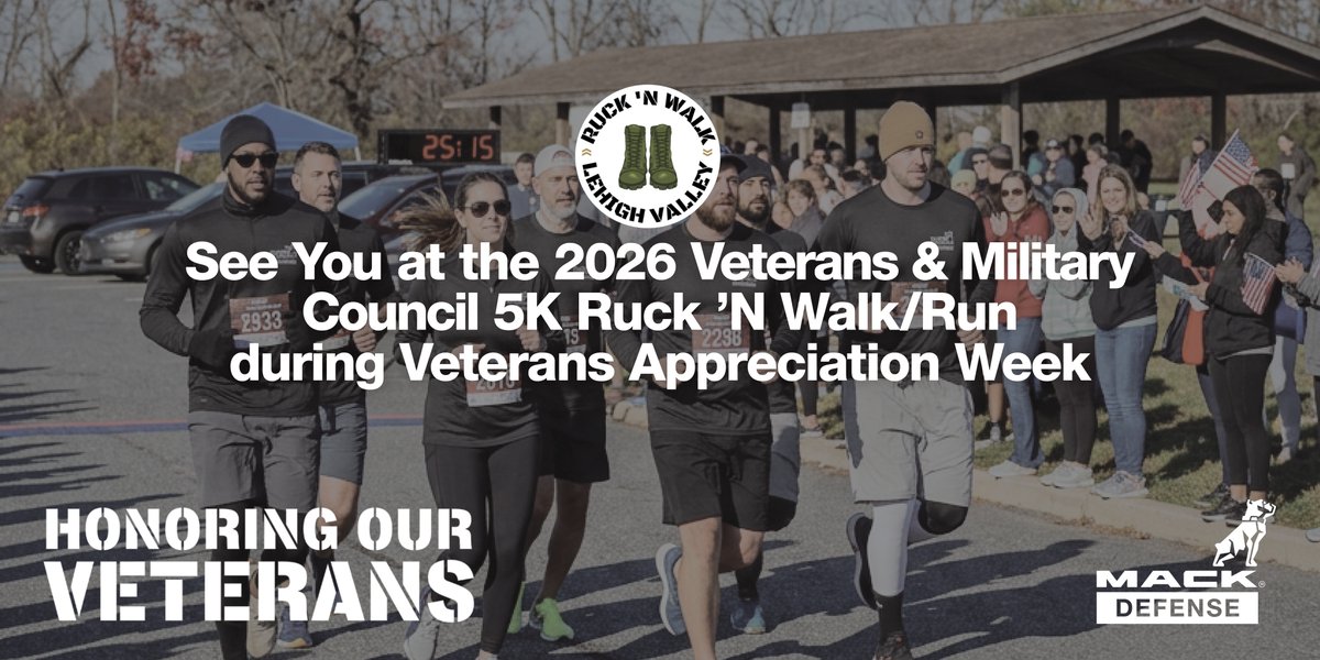 MackDefense's tweet photo. Mack Defense is proud to come together with our community to honor and support those who have served our country. Join us on November 14, 2026, at Bicentennial Park, 5351 Park West Lane, Bethlehem, PA 18017. We’ll see you there!
#MackDefense #Veterans #RuckNWalk #LehighValley https://t.co/3co7CWytPM