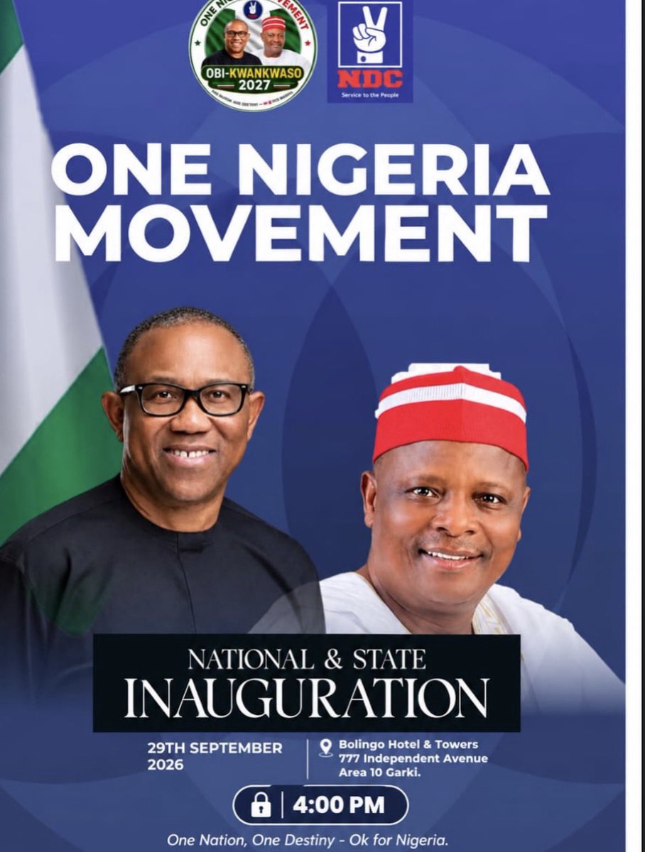 OneNigmovement's tweet photo. You are specially invited to our upcoming inauguration on the 29th of September 2026 ✌️ 🇳🇬 https://t.co/etkJYkMxRT