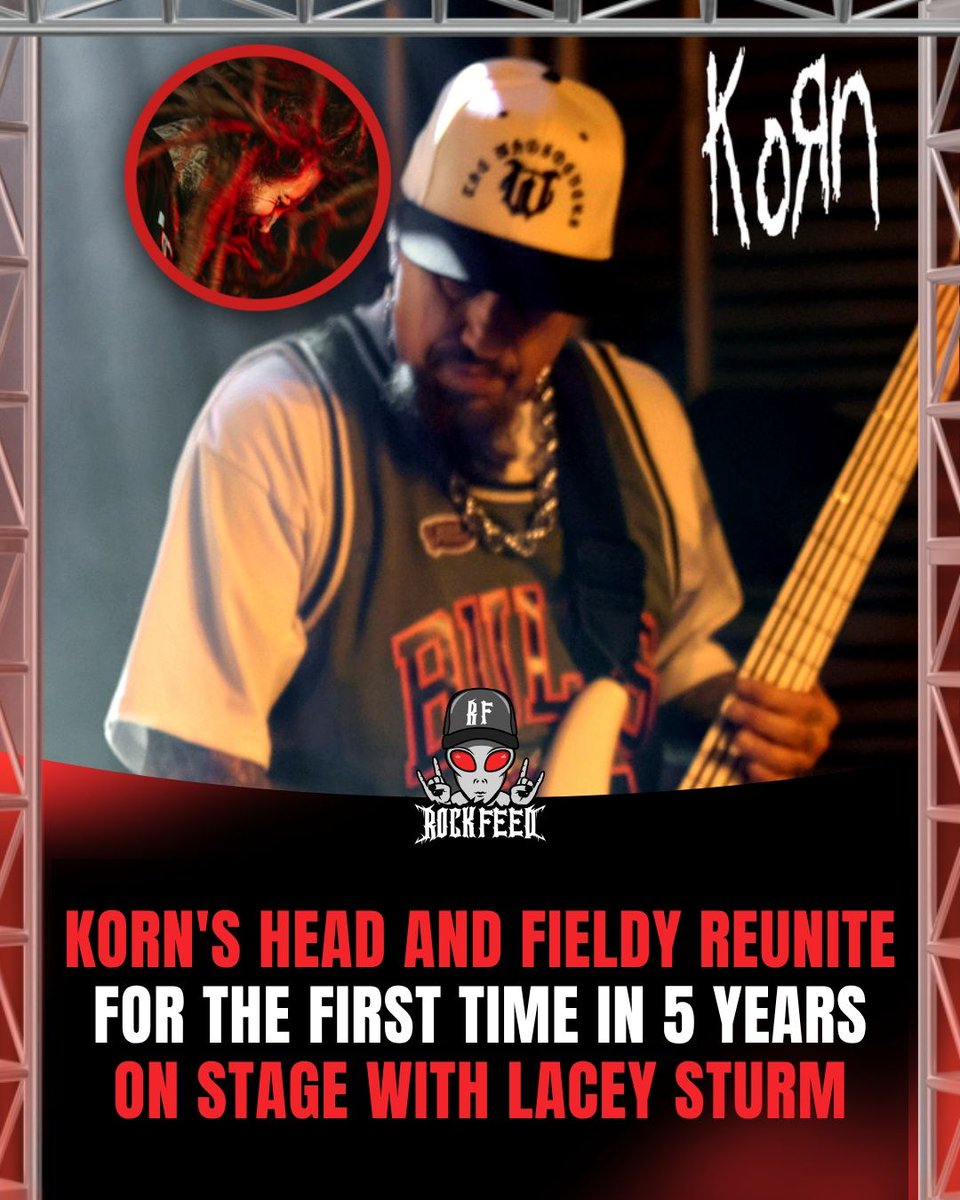 RockFeedNet's tweet photo. Korn's Head and Fieldy shared a stage last night for the first time in over five years, joining Lacey Sturm at the sold-out grand opening of The Whosoevers' new HQ in Boise, Idaho.

📸 Daniel Gollaz https://t.co/QbWn3vvq7p