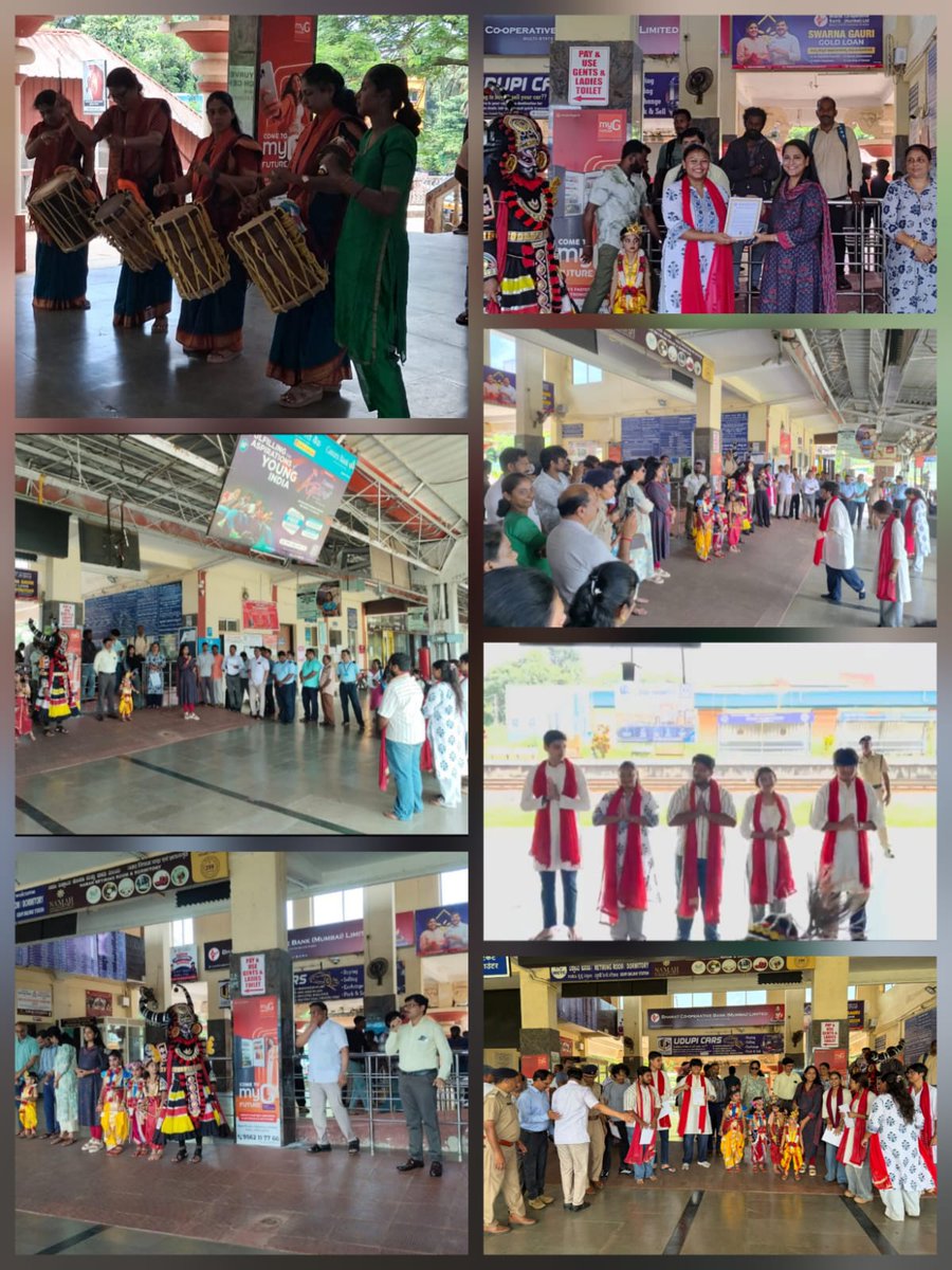 KonkanRailway's tweet photo. Students of Manipal Institute of Communication (MIC) performed a Nukkad Natak at Udupi Railway Station, spreading awareness on cleanliness in public spaces with the message, “Mera Kachra, Meri Zimmedari.”

#SwachhataHiSeva2026 #SadarSeva https://t.co/zkAQiwf9pL