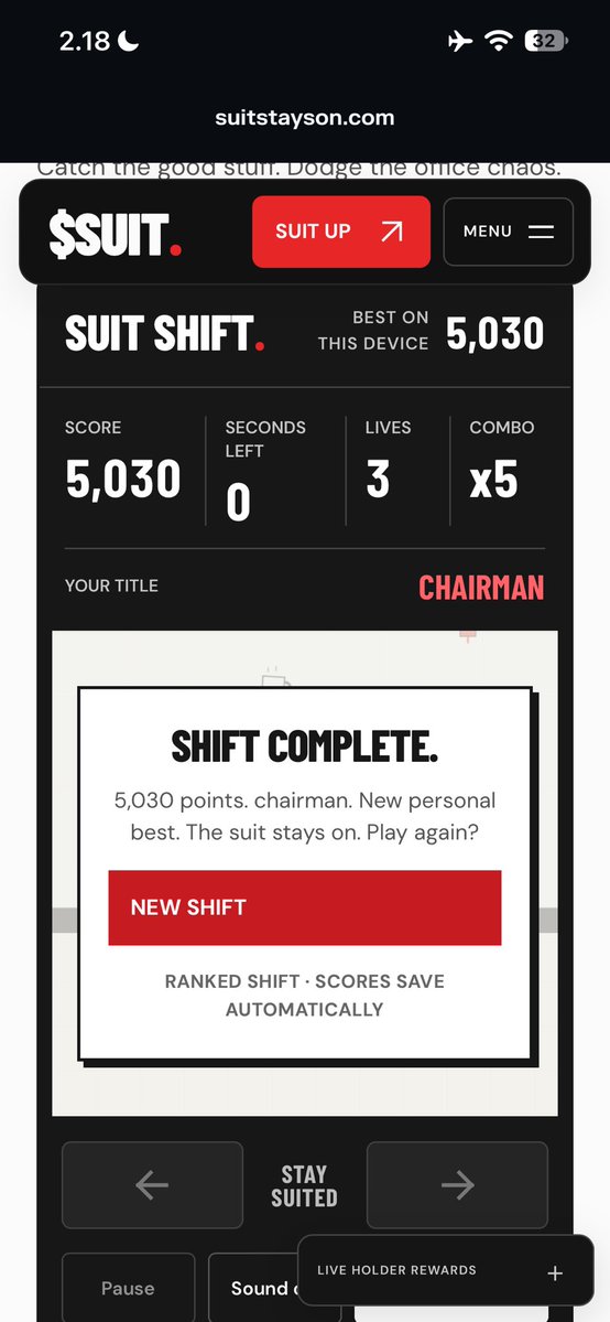 jaildealing's tweet photo. finally i can break my own score from 4885 and is this record current high score?, let’s play another $suit shift

$suit stays on https://t.co/YuWCe6lhQq