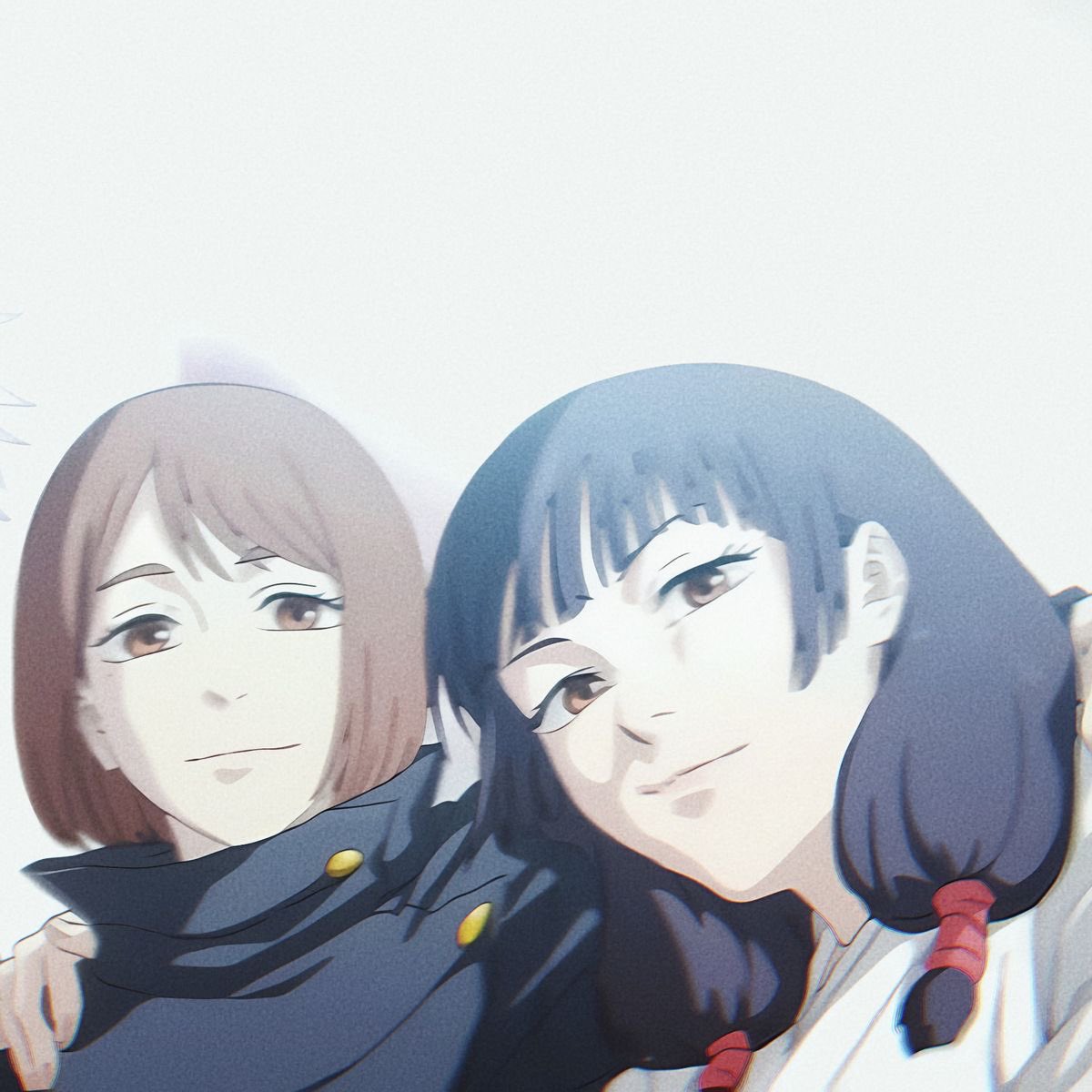 dailyshokonhime's tweet photo. a reminder that we have a picture of 18 yrs old shoko and 20 yrs old utahime absolutely mogging everyone during shoko’s high school graduation https://t.co/VmrfiwbEpJ