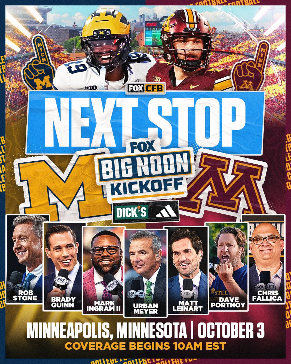 MikeWierzbicki's tweet photo. Saturday 10/3: 66 degrees. Beautiful fall day in #Minneapolis! Plus…

〽️ One of the best rivalry trophies in college football

📺 @BNKonFOX visits @UMNews for the first time ever

🔴🟡 #StripeTheBank - limited tickets remain

🏈 Game info: https://t.co/U8lT0XdLrL

#SkiUMah #RTB https://t.co/Q8OdUMUJYM