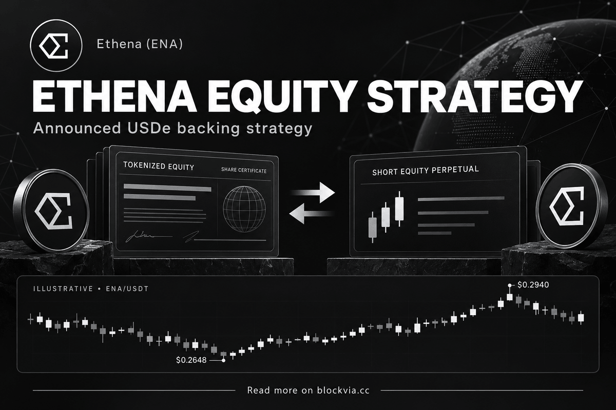 blockvia_'s tweet photo. Why is $ENA drawing attention? Ethena announced a USDe backing strategy using tokenized equities and equity perps. 

#ENA: $0.2923, +7.1% in 24h. The news is confirmed; its effect on price is uncertain. 

▶Follow Blockvia: https://t.co/6R1ttS1iZ9 #Ethena 
#USDe #DeFi #CryptoNews https://t.co/XnK3B4MxFT