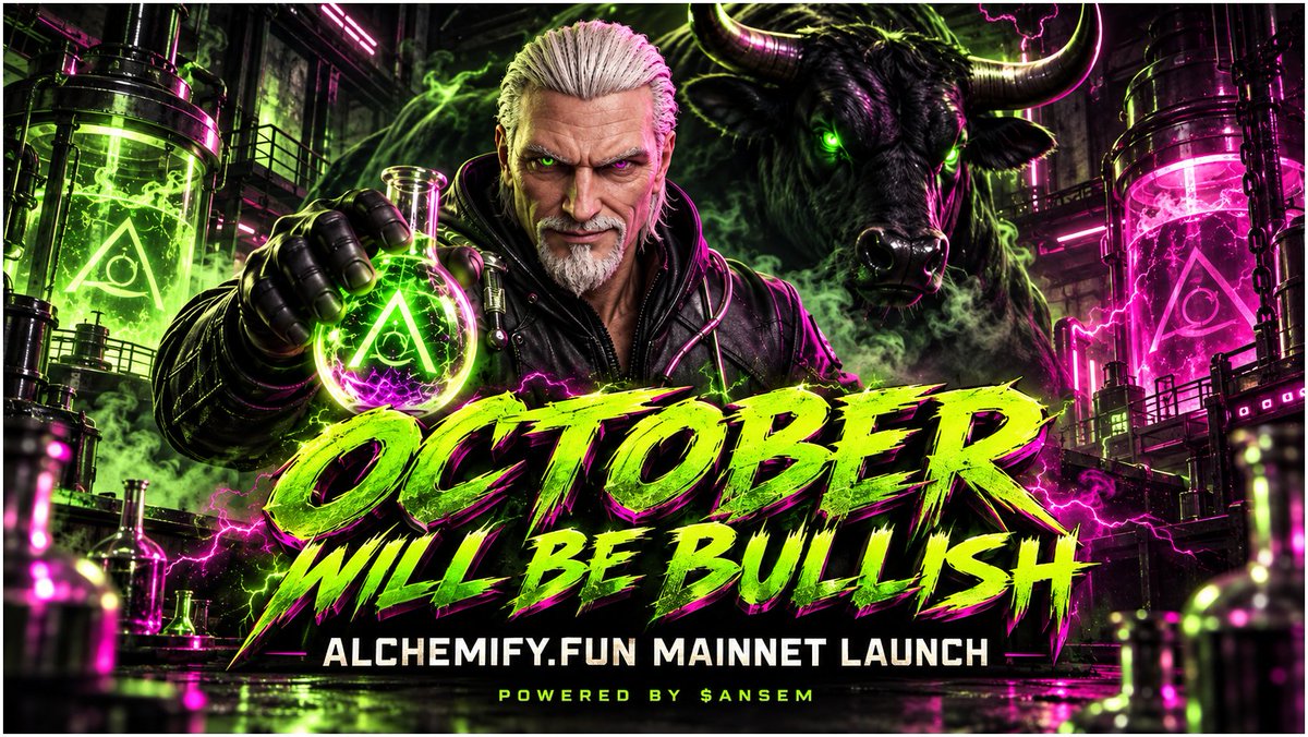 AJMetaX1's tweet photo. 🚨 OCTOBER WILL BE BULLISH FOR ALCHEMIFY. 🧪🐂

The testing phase proved the concept.

Thousands entered the Lab.
Elements were mixed.
Discoveries were made.
Patents were claimed.
Test solana:9cRCn9rGT8V2imeM2BaKs13yhMEais3ruM3rPvTGpump was burned.

Now @alchemifydotfun is preparing for what all of it was building toward:

THE MAINNET LAUNCH.

This is where the experiment becomes an economy.
Mix → Discover → Own → Research → Reward.

Real gameplay.
Real ownership.
Real solana:9cRCn9rGT8V2imeM2BaKs13yhMEais3ruM3rPvTGpump utility.

@blknoiz06 hope you join us too in the lab my GOAT  and October could mark the beginning of an entirely new chapter for the solana:9cRCn9rGT8V2imeM2BaKs13yhMEais3ruM3rPvTGpump ecosystem.

The formula is ready.
The reactor is heating.
The Alchemists are assembling.

@alchemifydotfun × solana:9cRCn9rGT8V2imeM2BaKs13yhMEais3ruM3rPvTGpump 

MAINNET IS GETTING CLOSER.
OCTOBER BELONGS TO THE LAB. 🧪⚡🐂