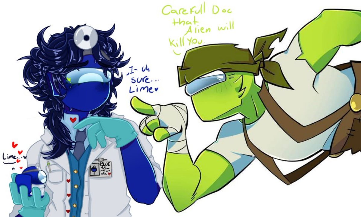GoldenLater's tweet photo. I'm.. Late.. BUT I DID IT! both humanoid (?) and human version (tho I believe it doesn't really fit, I wanted to try it)  #amongus #amongusshow #amongusblue #AmongusLime SIFNEKCMDOCLDOFM https://t.co/KHplY3lEyb