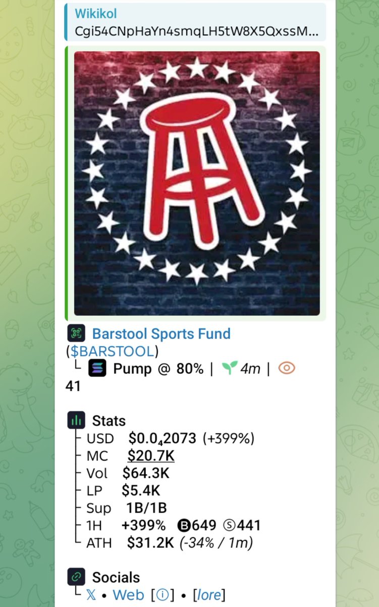 WikiKol1's tweet photo. Watch your entry on $BARSTOOL
CA

Cgi54CNpHaYn4smqLH5tW8X5QxssMvi592My3tRoiHfX

#SMNO #CRYPTOAI #CRYPTOCLARITYACT #MEMECOIN https://t.co/dZ83VHxYj2