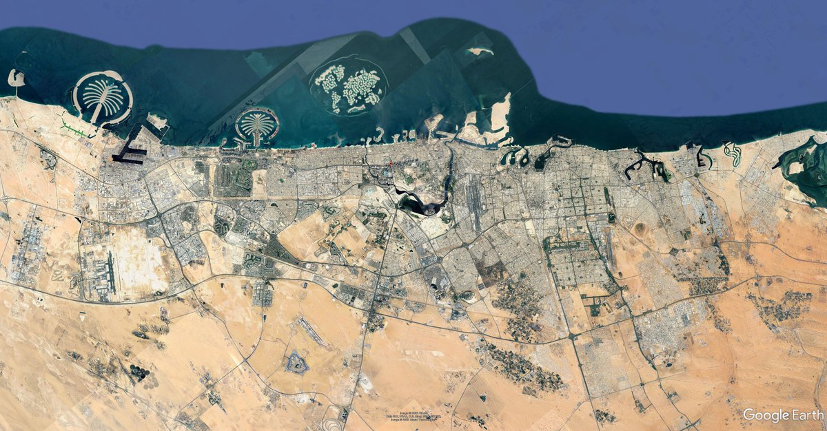 TankerTrackers's tweet photo. Dubai, UAE in 1984, 1994, 2012 and 2026.

(Google Earth) https://t.co/uZqMEUN0iZ