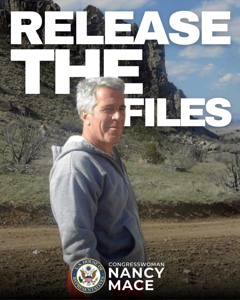 RepNancyMace's tweet photo. Release the Epstein Files. In their entirety.

No redacted co-conspirators. No missing footage. No convenient gaps in the evidence.

The American people deserve the truth. The victims deserve justice. They've waited long enough.

Full transparency. https://t.co/YbS90kbOgP