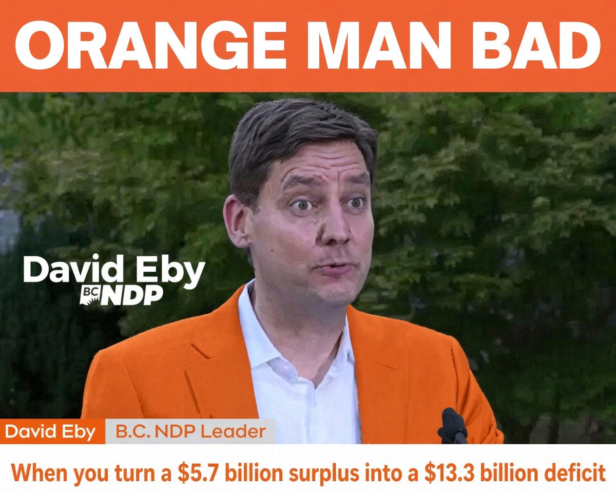 CanadaRoast's tweet photo. David Eby is the REAL Orange Man Bad https://t.co/0fyTnxYLU8
