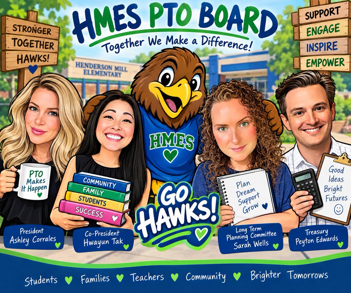 henderson_mill's tweet photo. HMES celebrated Happy National PTO Appreciation Day! HMES has always had a strong parent organizational support. A special THANK YOU to our current amazing PTO Board Members. HMES is better because of YOU! @HMESPTA @DeKalbSchools @reginasblanton #PTO https://t.co/yEYh9D5QOI https://t.co/SDHAm2ctez