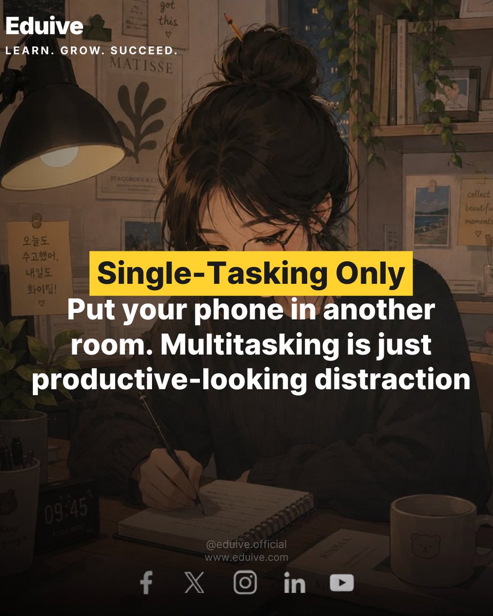 Eduive_Official's tweet photo. How to Beat Student Procrastination: 3 Actionable Tips.
Struggling to start studying?
#StudyTips #StudentLife #ProductivityHacks https://t.co/N1W14YTSbb