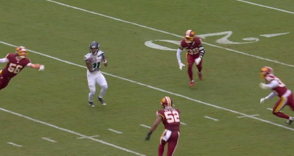 hawkmania4's tweet photo. Just a friendly reminder that #Seahawks Jaxon Smith-Njigba never gets doubled team:

Photo credit: NFL on FOX https://t.co/zKgsDIPvCc