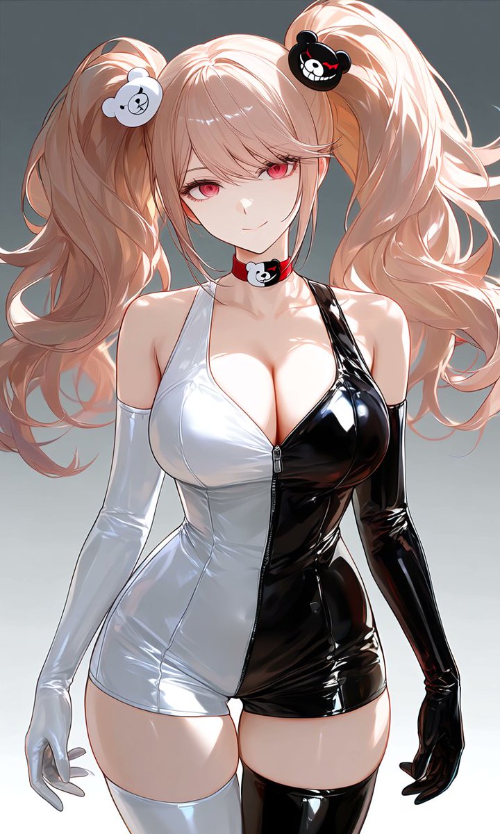 Harm0nybirb1d0l's tweet photo. Well well, i just came up with an idea and a fellow Executive told me an interesting word to use for this

''Monokumatized''

what if instead of executions, they behave like good girls wearing half black/half white latex suits and compleetly remove their personality (1/2) https://t.co/DIy5ryTiYr
