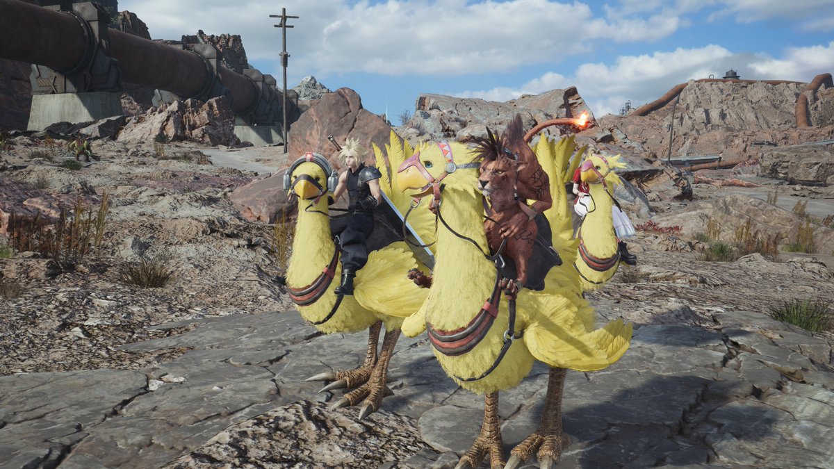 zaxtremiun's tweet photo. Acho muito bom bom o jeito que o Red XIII monta no Chocobo , final fantasy rebirth https://t.co/i8a9qeOqXB