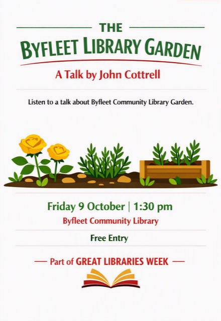 ByfleetLibrary's tweet photo. We are holding various events for Libraries Week 5th-10th Oct! https://t.co/8ObJH6ujtf