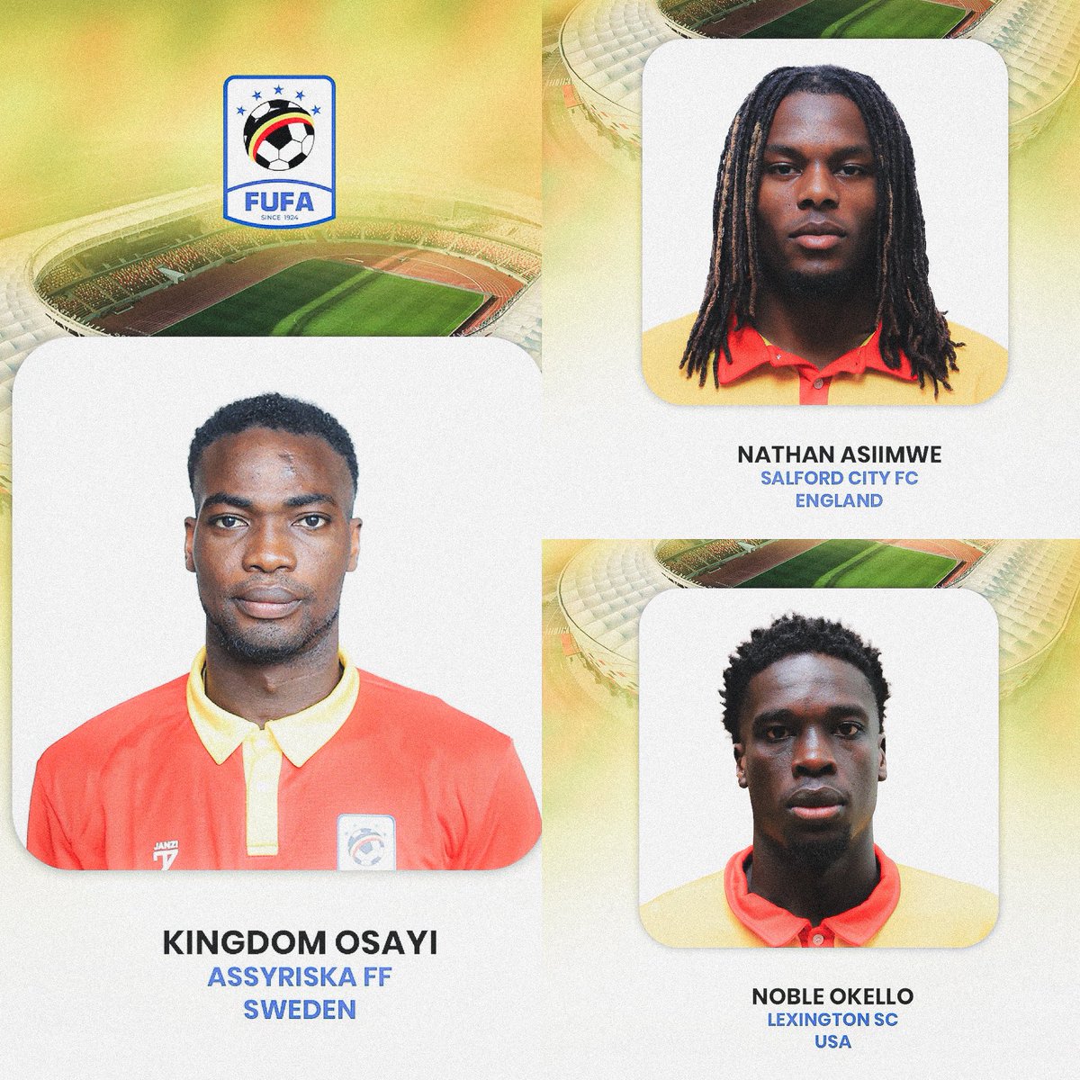 ActuFootAfrique's tweet photo. 🚨 OFFICIEL ! L’Ouganda 𝑺’𝑶𝑭𝑭𝑹𝑬 9️⃣ nouveaux binationaux. 🇺🇬🤯

👉🏿 Ils auraient 𝗧𝗢𝗨𝗦 un lien avec le pays grâce au lieu naissance de leurs grands-parents. 🌍👀 https://t.co/1AbSGXNX1k