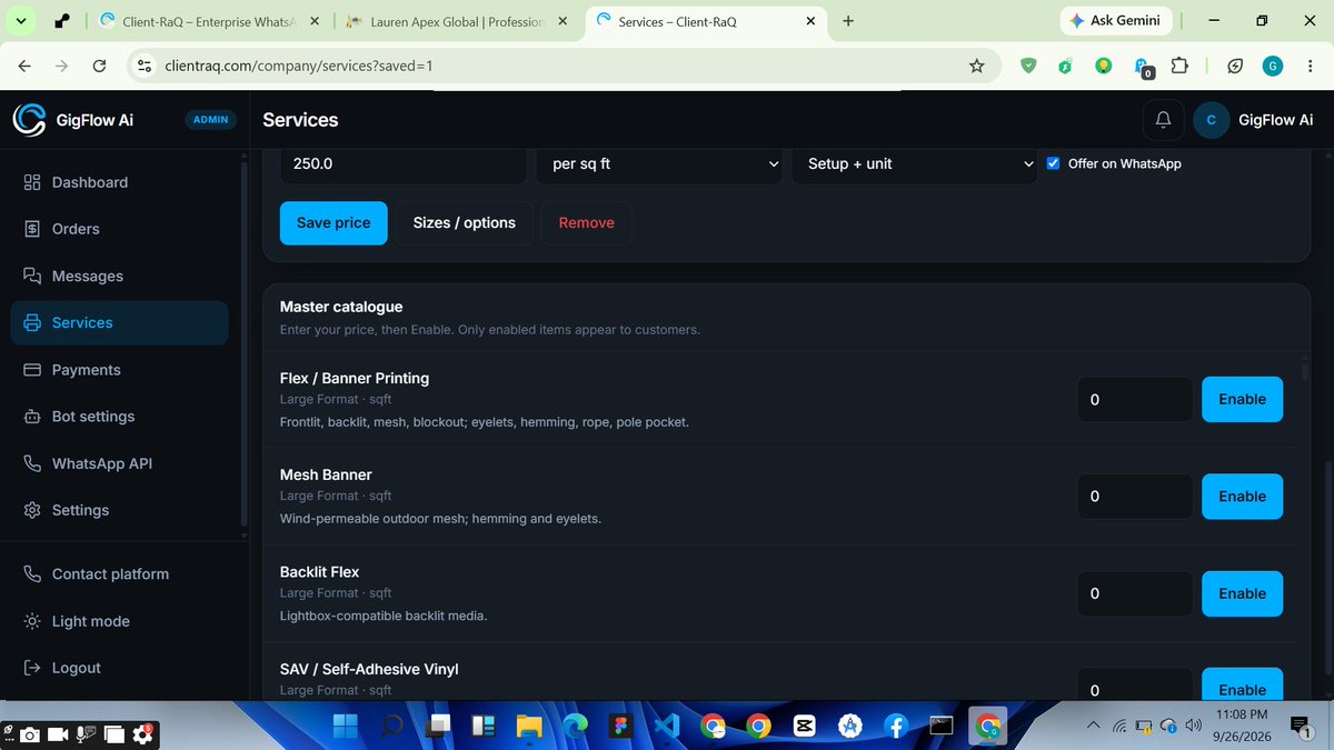isaacdattechguy's tweet photo. Built Client RaQ to help printers stop missing customer messages and respond faster.

I designed and developed the frontend, backend, and bot, then integrated everything together.

Currently testing the flows before launch.
@omoalhajaabiola 

🔗 https://t.co/roLDq3aR6i https://t.co/mNG04gdO0y