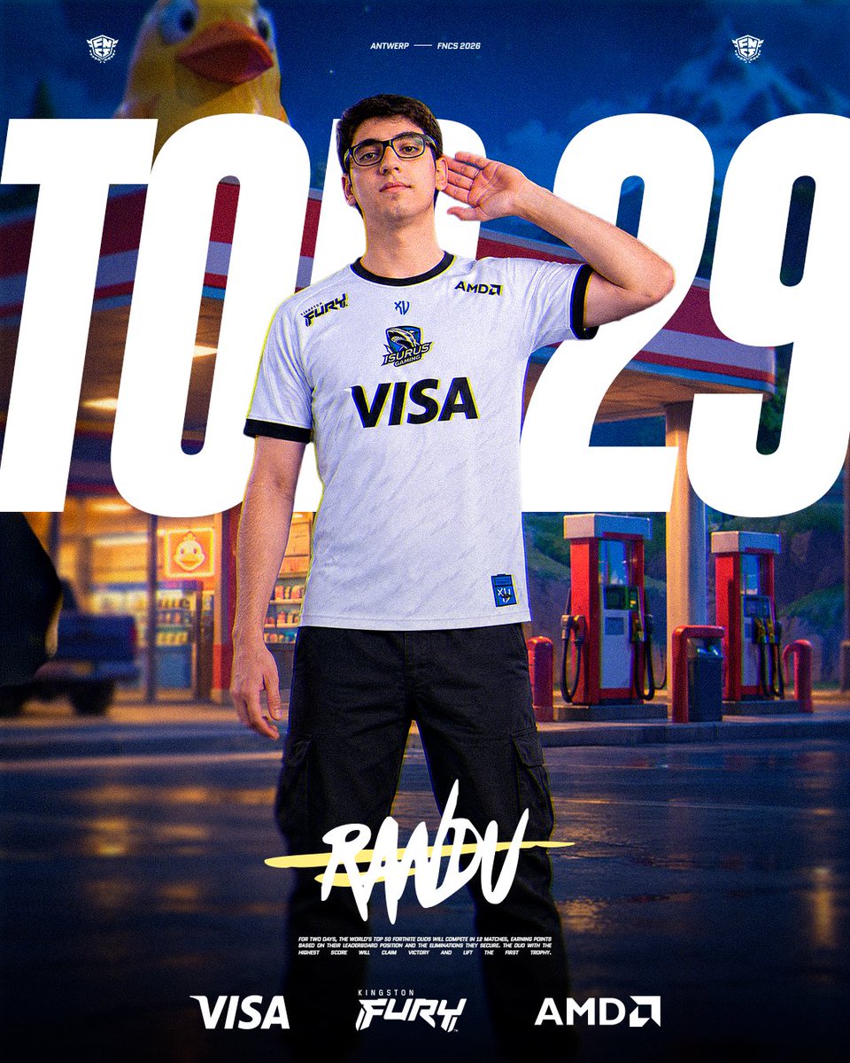 teamisurus's tweet photo. TOP 29 EN AMBERES 🇧🇪
@randuimmm y @grxlrr se quedan con el Top 29 del FNCS Global Championship, sabemos que dejaron todo y estamos muy orgullosos.
Gracias por representar. 💙
#GoISG 🦈 #BeTheShark https://t.co/Hxk8rpy7UE