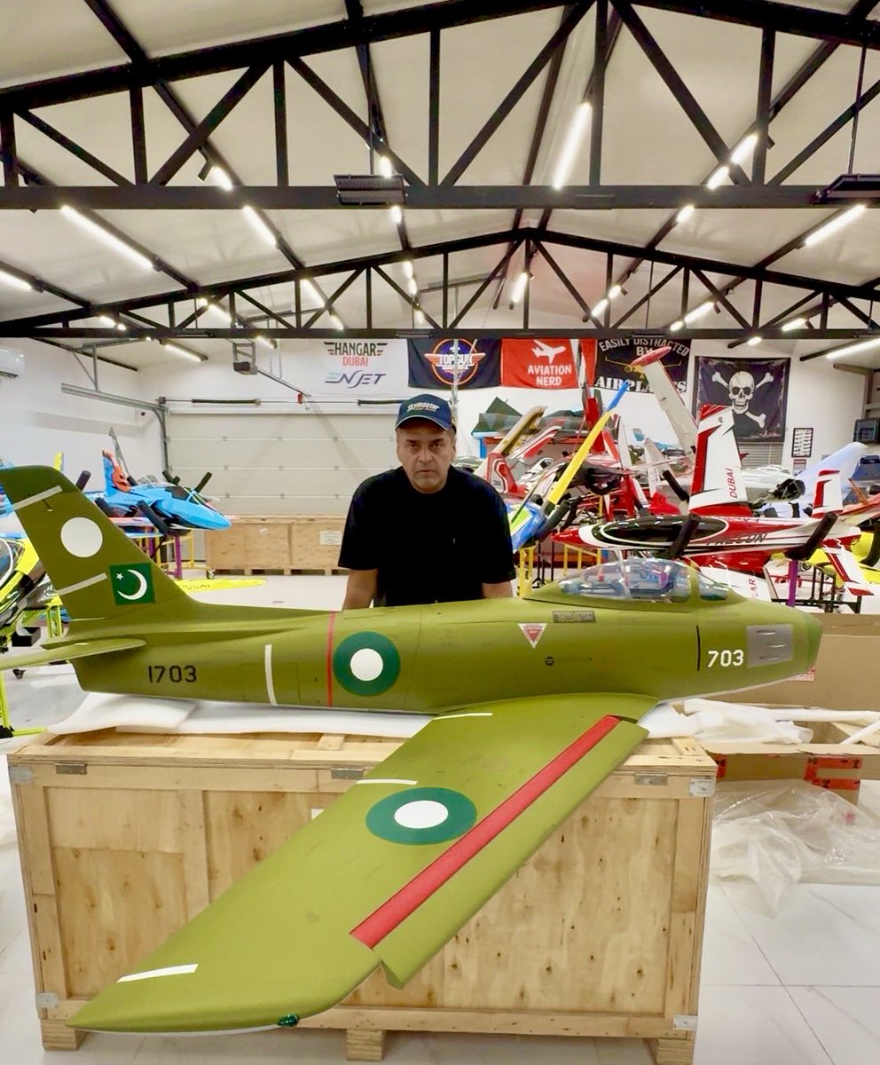 falamb3's tweet photo. My latest acquisition to my fleet. The 1/5th scale F86E Sabre in a very special PAF livery. Extremely difficult to trace back the legacy of this unit, but found a lot on serial 1703. Will share more soon…. ❤️🇵🇰 https://t.co/BooZ5KCB12