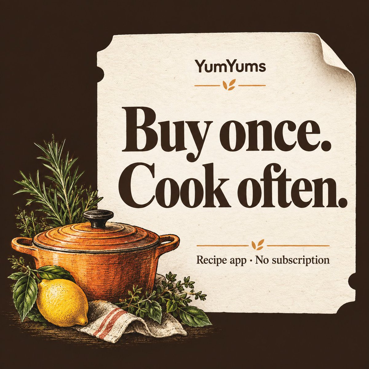 yumyumsapp's tweet photo. Your recipe collection shouldn’t be another monthly bill.

YumYums is a one-off purchase for iPhone and iPad. Save your Sunday favourites, plan meals and build shopping lists.

https://t.co/aw88usQTUG https://t.co/0AGsn5SJuF