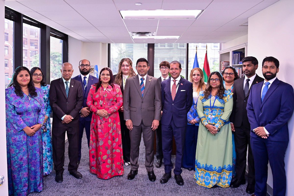 IruthishamAdam's tweet photo. 🌍As I wrap up a successful #UNGA81HLW, I recognise the exceptional hard work, commitment, and dedication of #TeamKhaarijee. 

From the team at @MVPMNY to the teams at @MoFAmv, especially multilateral, bilateral, protocol teams, I am truly appreciative. Kudos to the team that always delivers!
🇲🇻🇺🇳

@presidencymv 
@MoFAmv 
@MVPMNY 
@MDVinGeneva 

#MDVatUNGA81