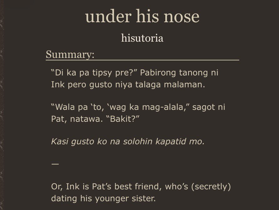 suningojo's tweet photo. kantot ate 😆

inkpa tagalog fic is out

https://t.co/tzypzLQujd https://t.co/bfzfr8zUUe
