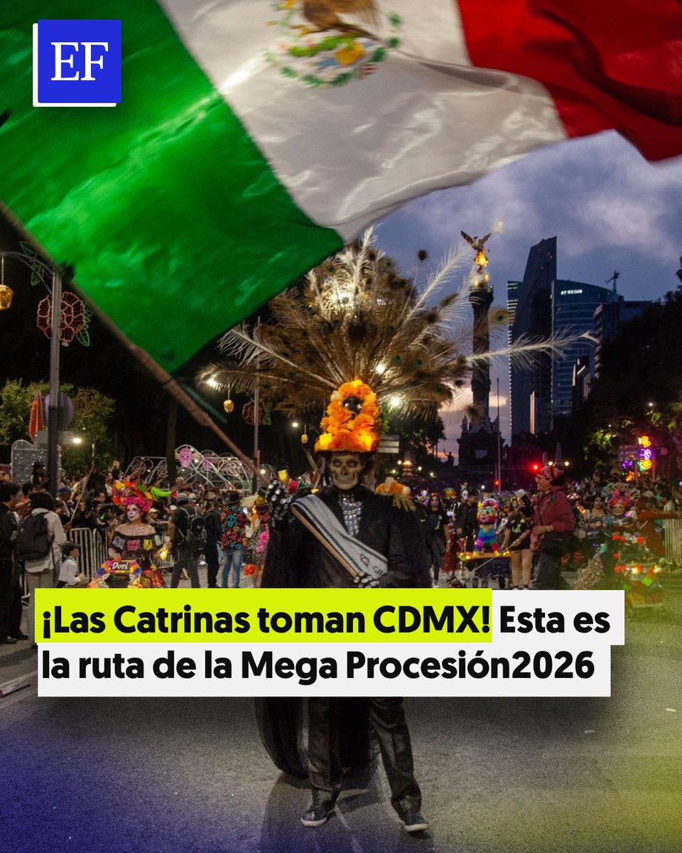ElFinanciero_Mx's tweet photo. 💀🌼 ¡Las Catrinas volverán a tomar las calles de CDMX! La Mega Procesión de las Catrinas 2026 se realizará el domingo 25 de octubre 

¿Quieres ir? Acá los detalles 🫸
https://t.co/CTD3b34uhR https://t.co/J2khmLKcx5