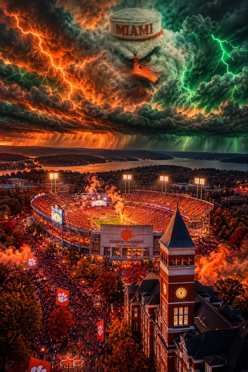 dog315's tweet photo. Clemson, a storm is coming… https://t.co/LaAfuqPk3x