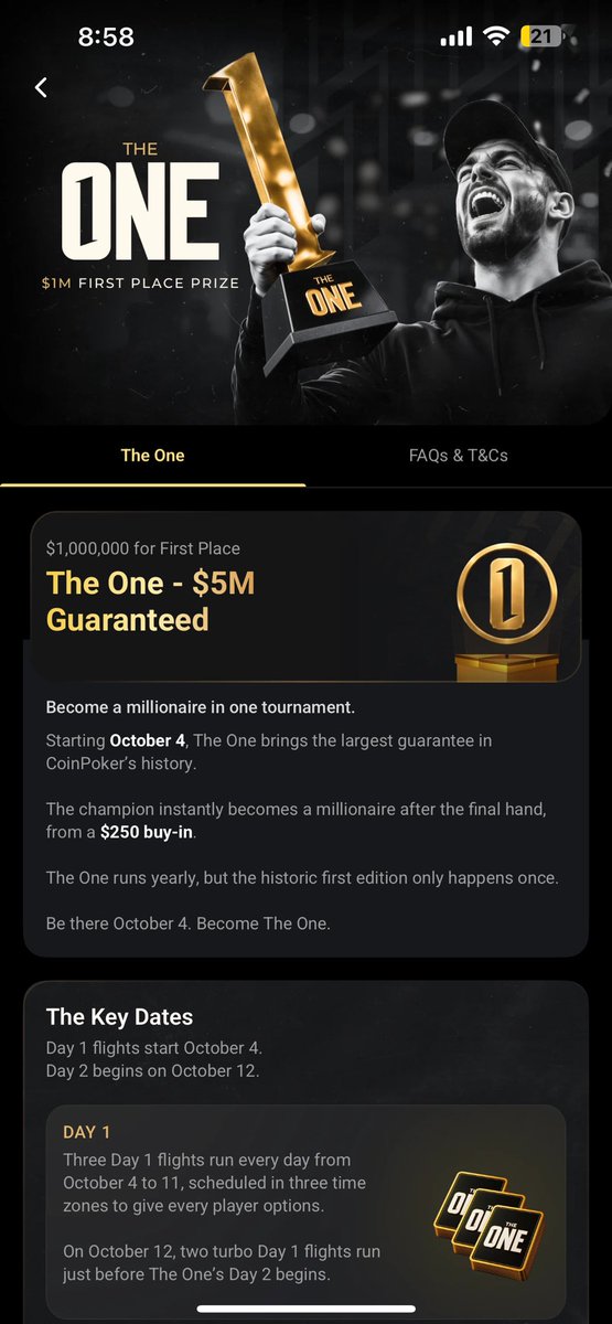 AceSquaredd's tweet photo. Don’t get to play many tournaments these days but this is one I am really excited for, $1,000,000 for first off a $250 buy in 👀 https://t.co/b6GWj5QibP