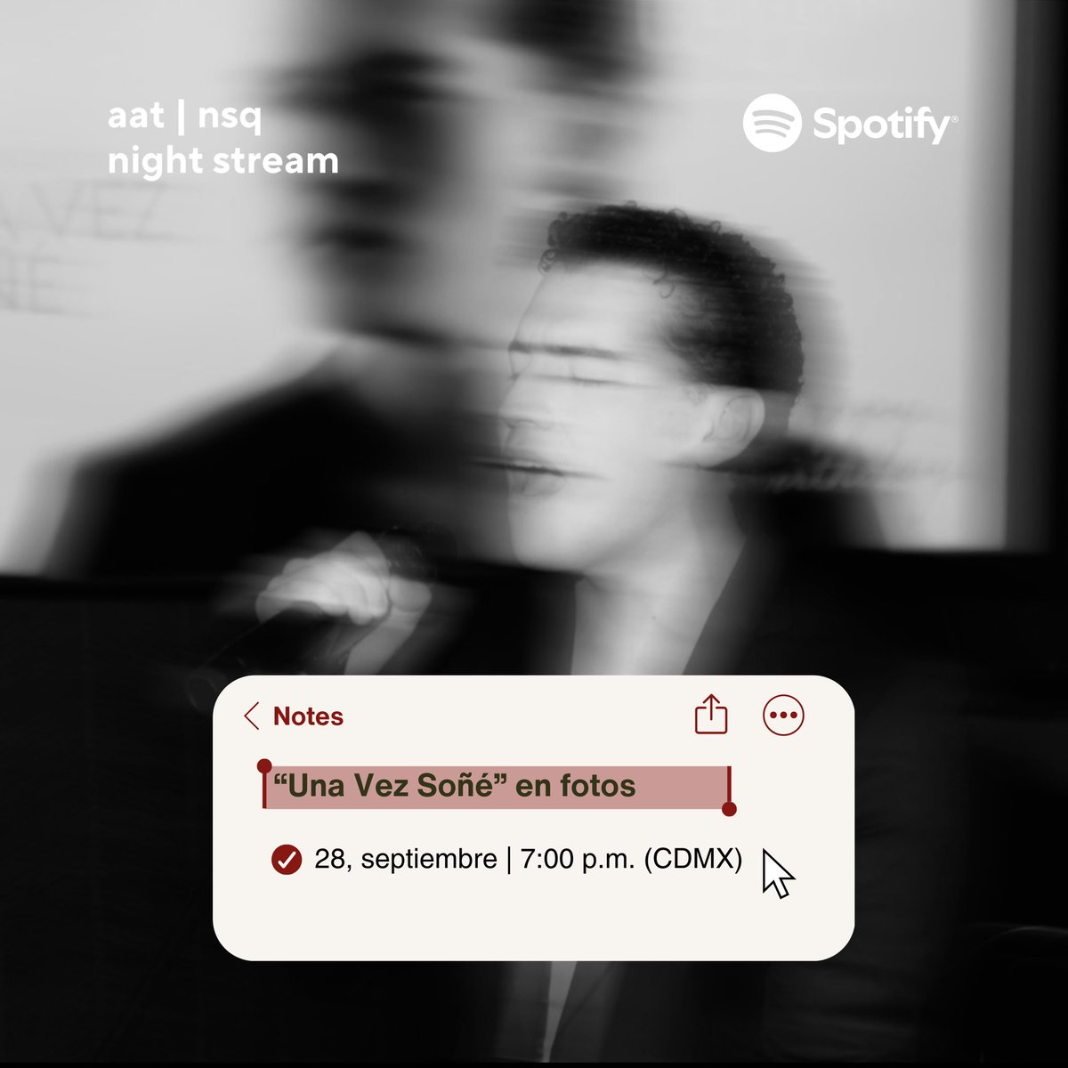 allabout_mgiron's tweet photo. ⭐️ | DINÁMICA DE REPRODUCCIÓN 

¿Con qué imagen representarías lo que te hace sentir cada canción de “Una Vez Soñé”? 👀🤍

🗓️ 28 de septiembre
⏰ 7:00p.m. (CDMX)
🎧 Playlist a guardar: https://t.co/vd3BdSaamb

¡Los esperamos! 🤍 https://t.co/0kIy97mU8c