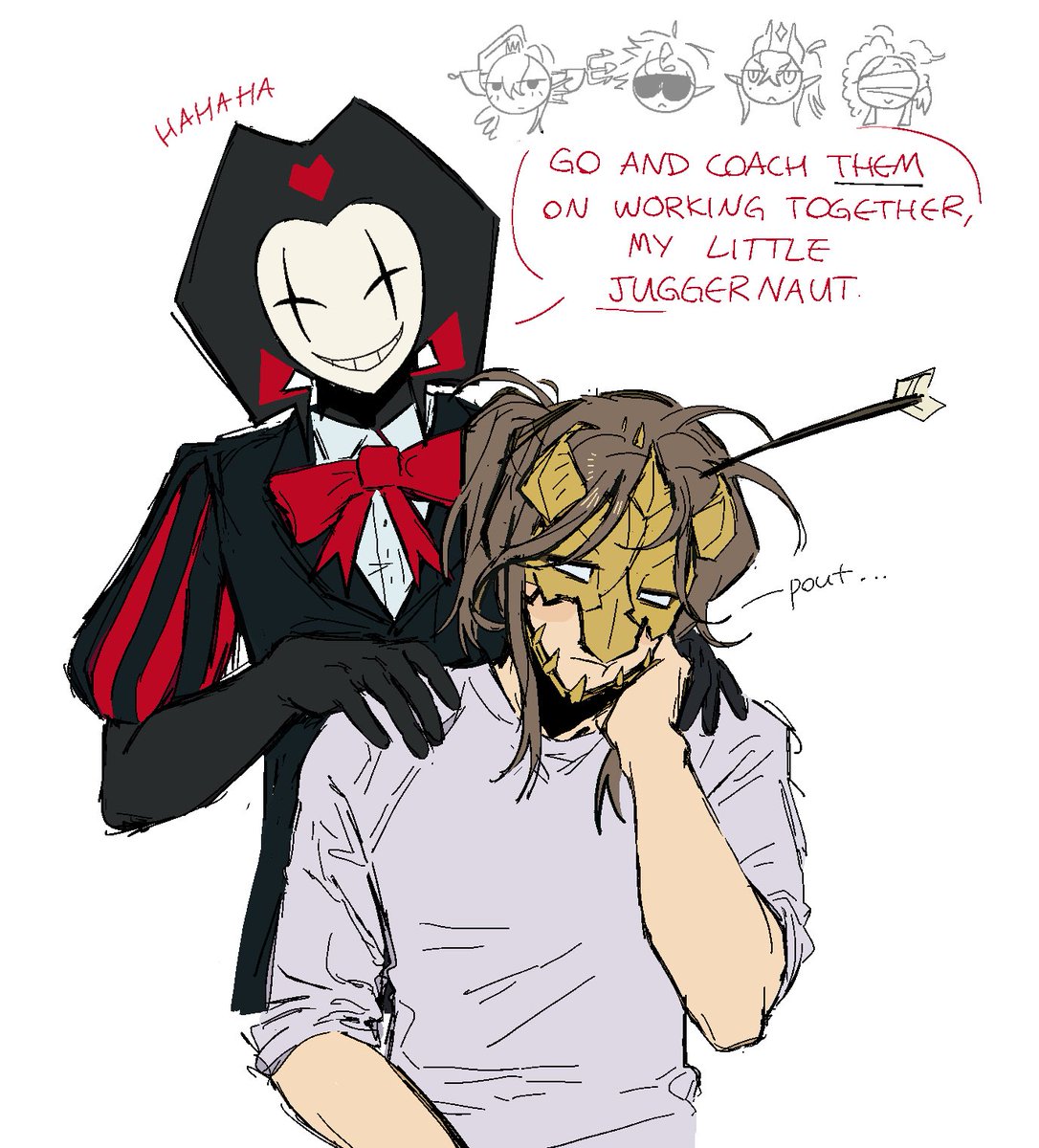 spinklwogl's tweet photo. ferre acting upset so clown keeps massaging his shoulders holy larp  
#clownferre #uusmp https://t.co/phovMamOm6