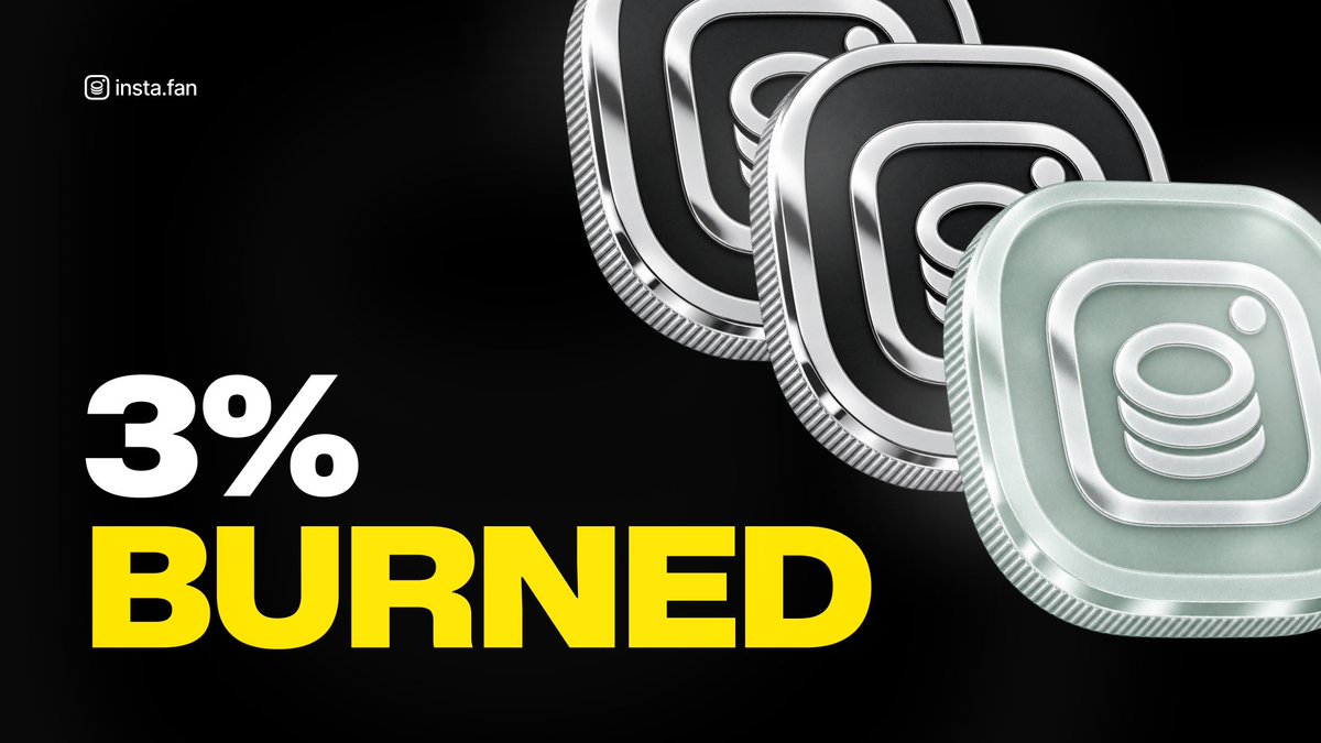 instadotfan's tweet photo. Over 3% of the $INSTA supply has now been permanently burned.

CA: 6UhUkSBc9RBB9gVJcjCWtcQv4t771rQF7bdn2qK7pump https://t.co/zkQoLZAP6Z