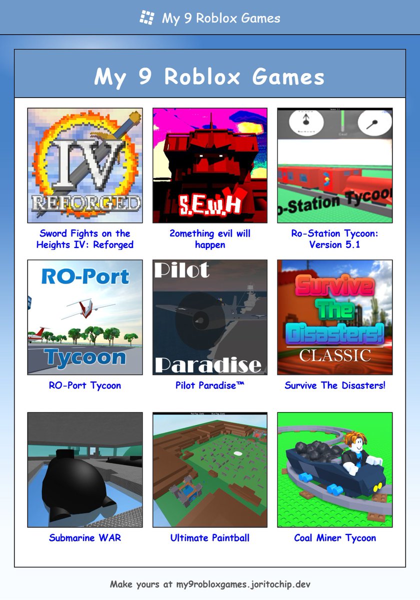 RetroDanYT's tweet photo. Guess it's time for my 9 ROBLOX games from over the years that left a strong influence on me :O https://t.co/feGrbOIpDu