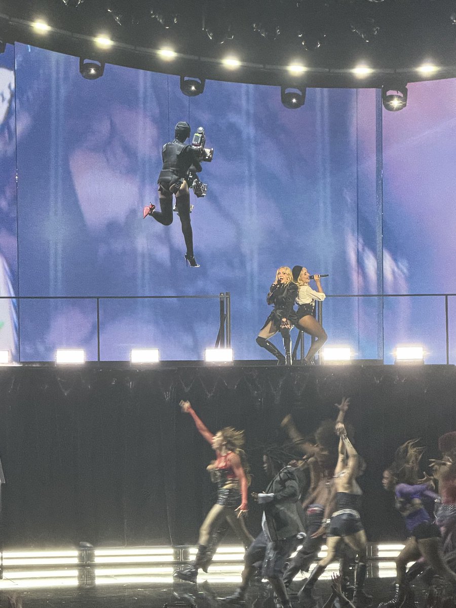 taryder's tweet photo. Also, can we have a moment for the dedicated camera people.. in heels and stockings… to capture Madonna’s performance so on theme   #VMAs https://t.co/eSX4qRb4tv
