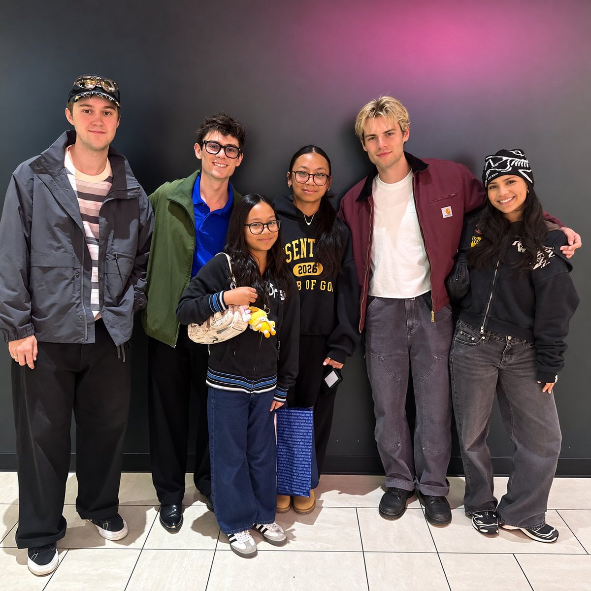 jackiecolearch's tweet photo. Noah, Nikki, Ashby and Connor yesterday with fans in Calgary. 😍✨️ #MLWTWB https://t.co/SGI0W3REof