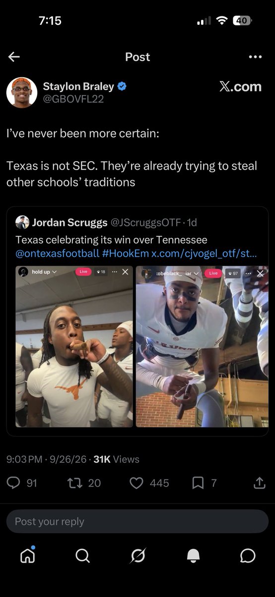rck10_'s tweet photo. @GBOVFL22 Seen this post so many times, over and over from you sorry ass Tennessee fans. Very unoriginal. https://t.co/Bagfa3ztSu