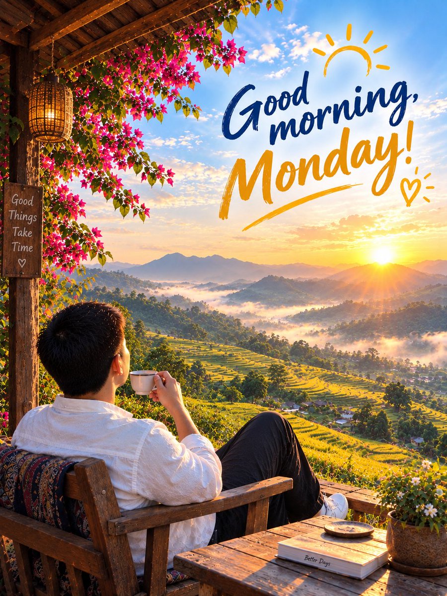 tranhuong95cb's tweet photo. Good morning, Monday! 
☀️ Chào buổi sáng thứ 2!

Một tuần mới lại bắt đầu, hãy đón ngày mới bằng một tâm thế thật tích cực. Chúc mọi người một ngày bình an, nhiều niềm vui và gặp thật nhiều may mắn! 🌱✨ https://t.co/FKOQdYPMmz