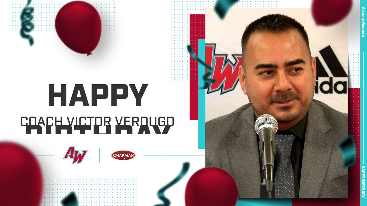 AWCMatadors's tweet photo. ๐ Happy Birthday to Coach Victor Verdugo! Thank you for your leadership and dedication to Arizona Western Women's Soccer Program! #GoMatadors #ForTheW @awcwomenssoccer https://t.co/Qdi0ghhlPE