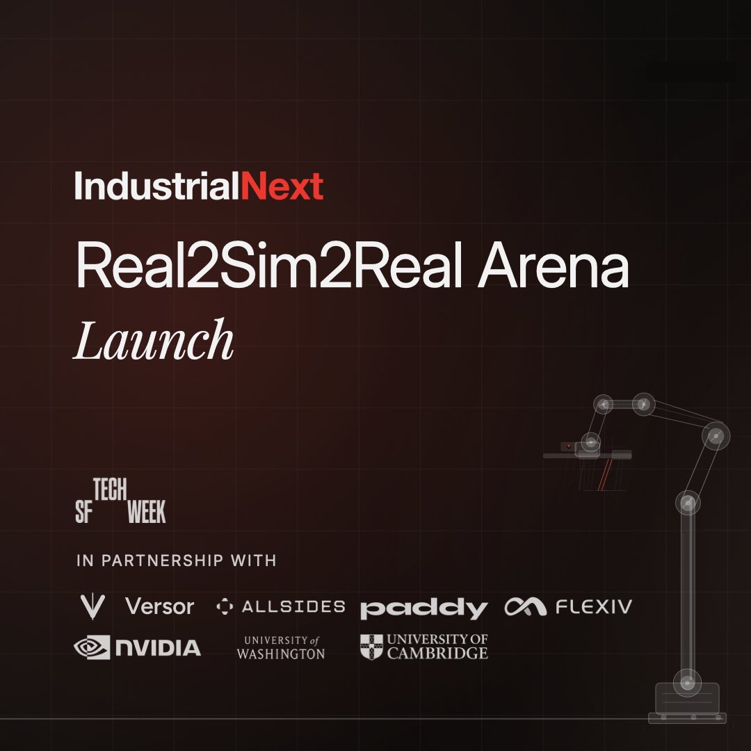 IndustrialNxtAI's tweet photo. On Oct 8, we're opening the Real2Sim2Real (R2S2R) Arena: a first-of-its-kind Physical AI testing facility in SF with 50+ semi-humanoids, uniting simulation, robot learning, and real-world deployment under one roof.

RSVP: https://t.co/KjaiN8Th6V https://t.co/SP5f8szbmu