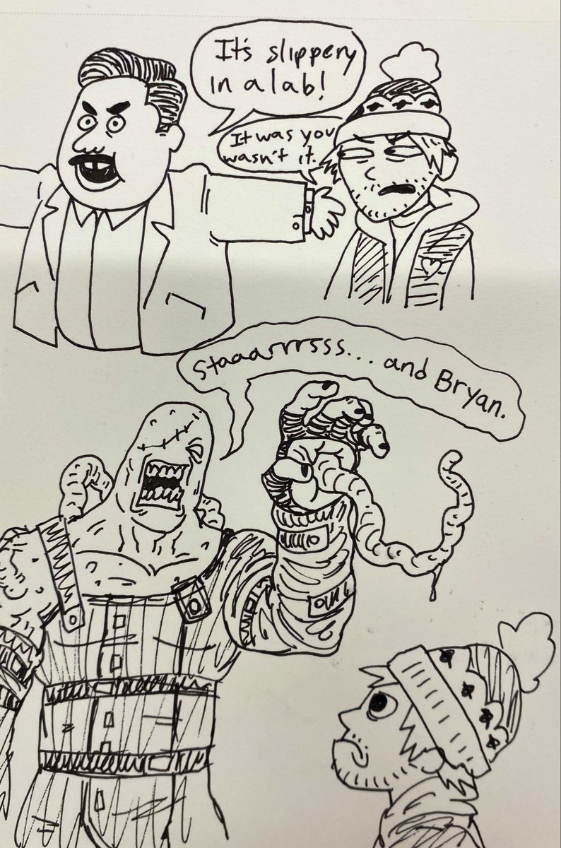 cowdogman789's tweet photo. Resident evil sketches, what if Bryan met Nemesis :P https://t.co/NYsFbmN5i0