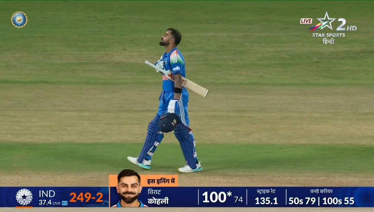 bhasuxkohli's tweet photo. No.55 in ODI baby 🔥🔥🔥 https://t.co/phFsdYDH3g