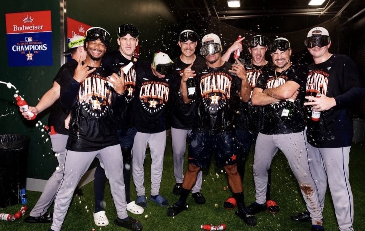 MSSUBaseball's tweet photo. Amazing!!!! Congrats to Logan VanWey &amp; the Houston Astros for clinching the AL West! https://t.co/dZyiGdGVJ2